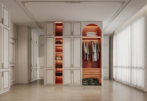 Luxurious Spacious Custom Walk In Closet Stainless Steel French Style Walk In Closet