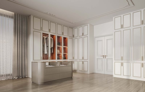 Luxurious Spacious Custom Walk In Closet Stainless Steel French Style Walk In Closet