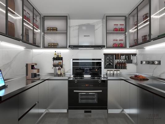 Effortless Cooking With Fadior Modern Elegance U-Shaped Original Stainless Steel Kitchen Cabient