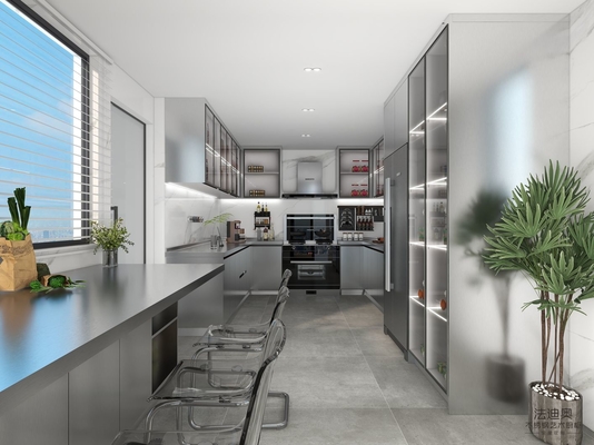 Effortless Cooking With Fadior Modern Elegance U-Shaped Original Stainless Steel Kitchen Cabient