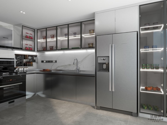 Effortless Cooking With Fadior Modern Elegance U-Shaped Original Stainless Steel Kitchen Cabient