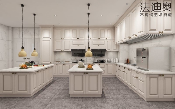 Design de luxo personalizado elegante clássico e moderno cozinha de aço inoxidável durável por Fadior