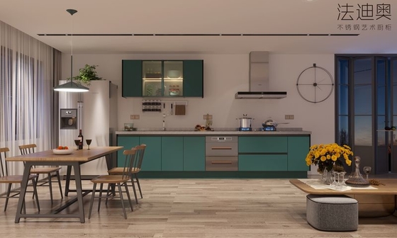 Armário de cozinha de linha única verde pinheiro Uma mistura perfeita de design minimalista e funcionalidade moderna