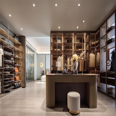 Dressing Premium Armário Aberto Caminhar no Armário Com Cereais de Madeira Leve