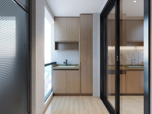 Balcão Minimalista Elegante Armário De Armazenamento Aço Inoxidável Para Áreas Propensas A Umidade